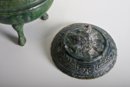 Green Glazed Ceramic Ding-Form Vessel and Cover 3