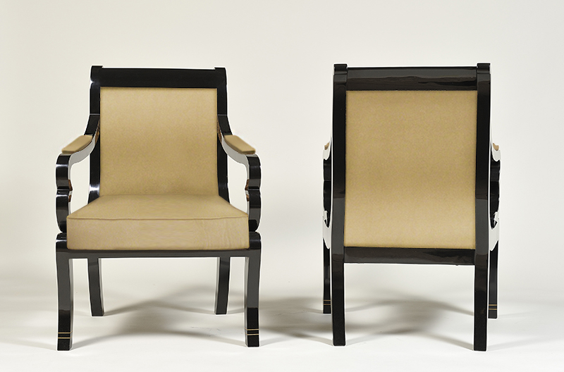 A single Biedermeier armchair with a second addition.