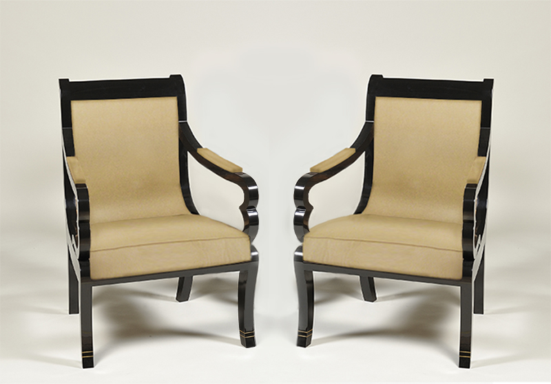 A single Biedermeier armchair with a second addition