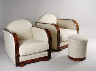 A pair of Art Deco club chairs by 3