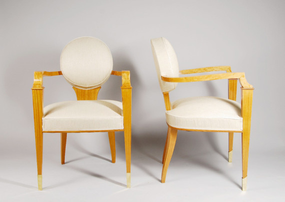 A set of six Art Deco armchairs after Jean Pascaud