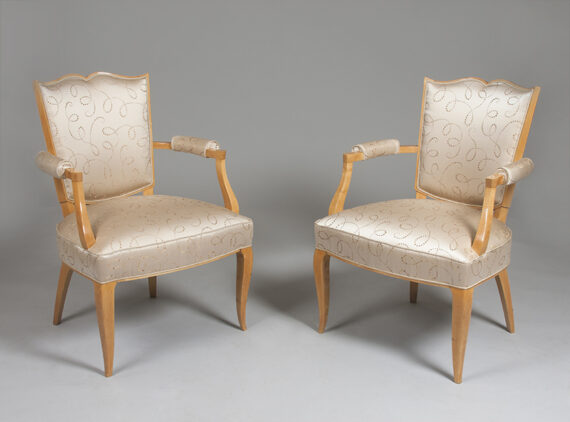 A pair of French Forties arm chairs by Rene Prou