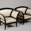 An unusual pair of Biedermeier armchairs