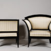 An unusual pair of Biedermeier armchairs