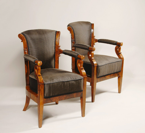 A pair of Biedermeier armchairs