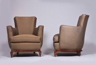 A pair of club chairs by Rene Prou 2