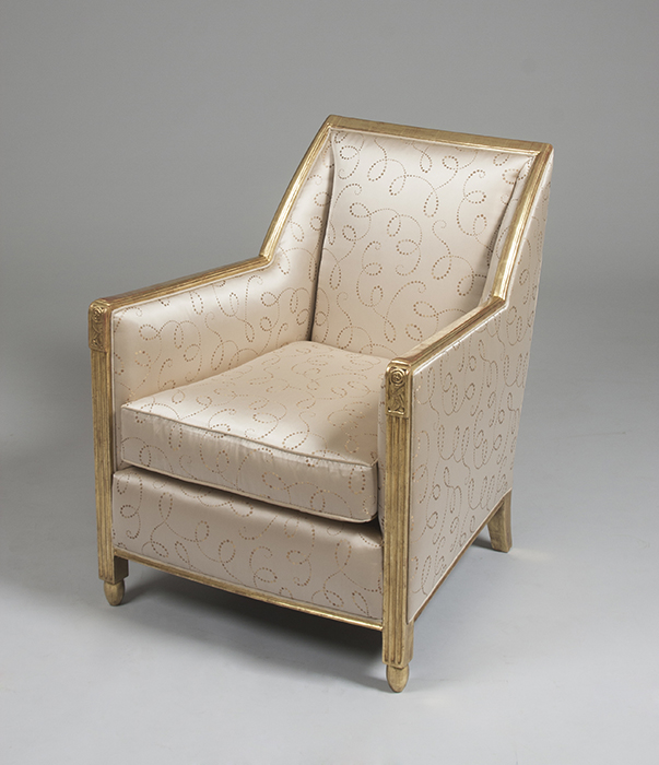 A pair of sculpted and gilt Art Deco armchairs  3