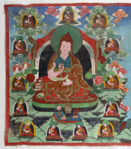 A Tibetan astrological thangka painting on cloth 2