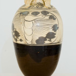 A large glazed four handled jar with