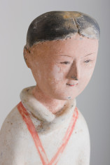 A finely painted standing pottery figure of female attendant 3