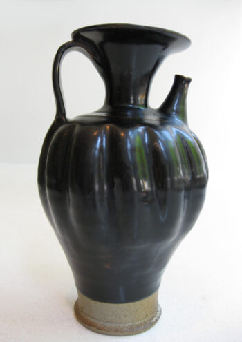 Black Glazed Lobed Ewer
