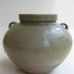 Grey Glazed Jar with Strap Handles