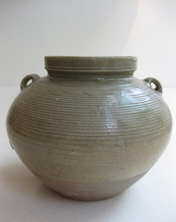 Grey Glazed Jar with Strap Handles