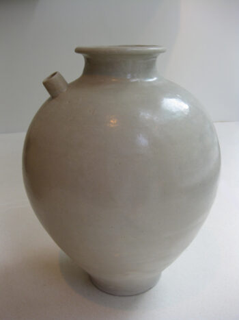 Large White Glazed Ovoid Ewer
