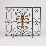 A French 40's hand-forged iron firescreen by Gilbert Poillerat