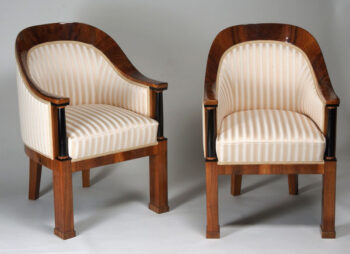 A pair of Biedermeier bergeres