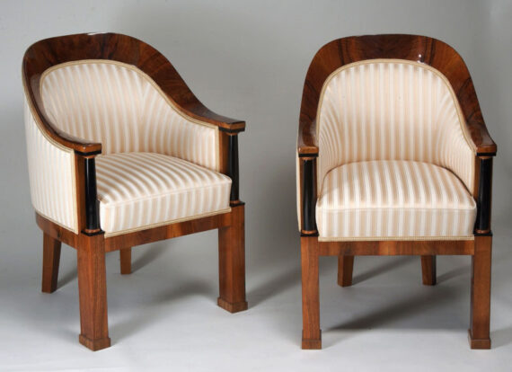 A pair of Biedermeier bergeres