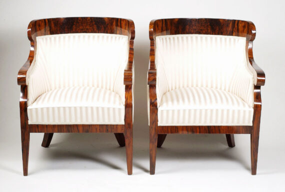 A pair of Biedermeier bergeres