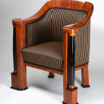 A pair of unusual Biedermeier bergeres