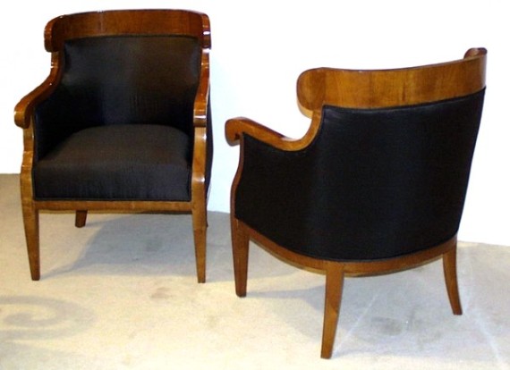 A pair of Biedermeier bergeres