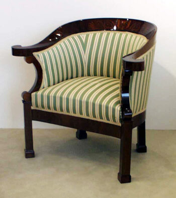 An outstanding pair of Biedermeier bergeres