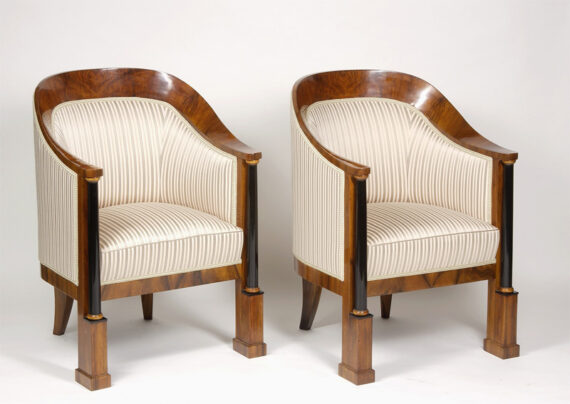 A pair of Biedermeier bergeres