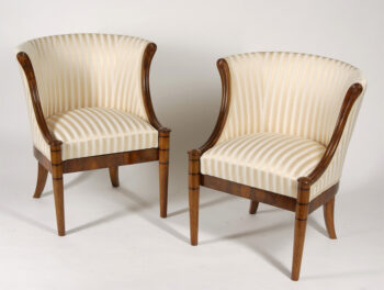 A pair of unusual Biedermeier bergeres