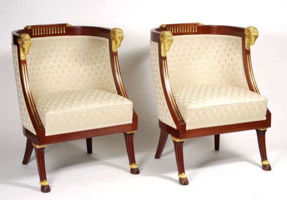 A pair of Neo-Classical fauteils