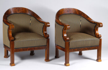 A pair of Biedermeier-style bergeres