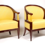 A pair of Biedermeier bergeres
