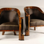 A pair of unusual Biedermeier bergeres
