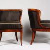 An exceptional pair of Biedermeier petite bergeres