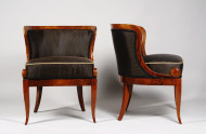 An exceptional pair of Biedermeier petite bergeres 2