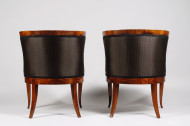 An exceptional pair of Biedermeier petite bergeres 3