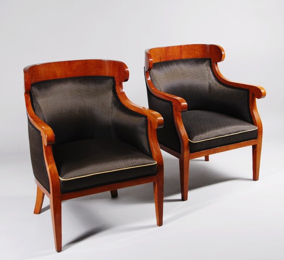 A pair of classic Biedermeier bergeres