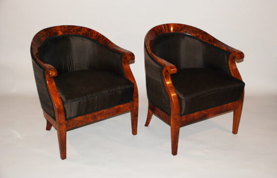 A pair of elegant Biedermeier bergeres
