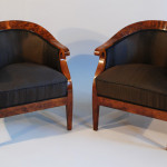 A pair of elegant Biedermeier bergeres