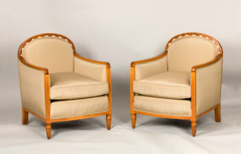 A fine pair of Art Deco bergeres attributed to Leon Jallot