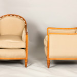 A fine pair of Art Deco bergeres attributed to Leon Jallot