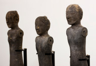 A set of three pottery standing figures 2