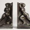 A pair of bronze Art Deco bookends