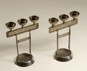 A pair of Art Nouveau candlesticks attributed to Hugo Borger