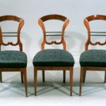 A set of three Biedermeier side chairs