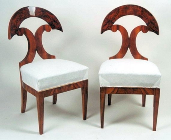 A pair of Biedermeier side chairs