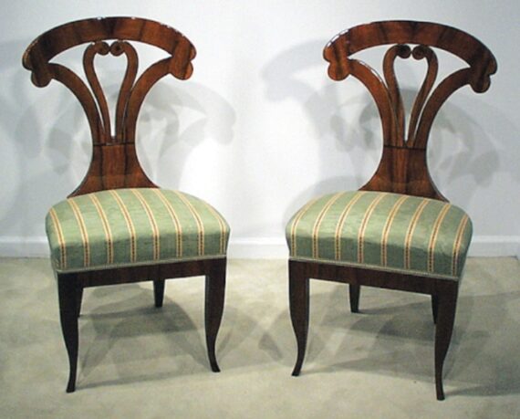 Set of four Biedermeier side chairs