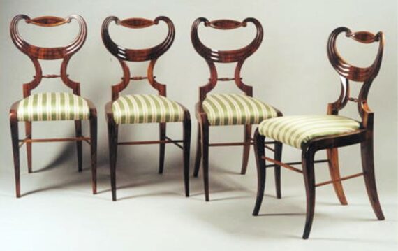 Set of four Biedermeier chairs