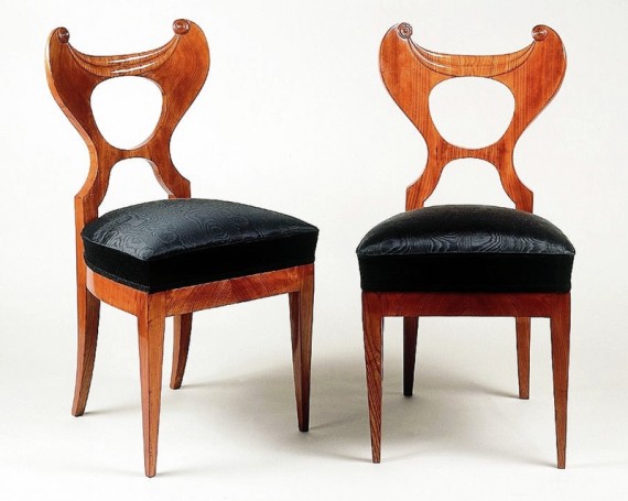 A pair of Biedermeier side chairs