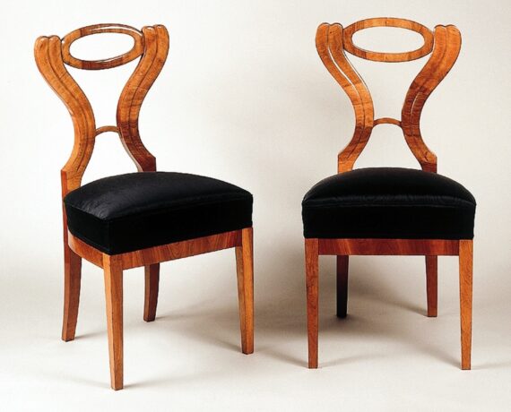 A pair of Biedermeier side chairs