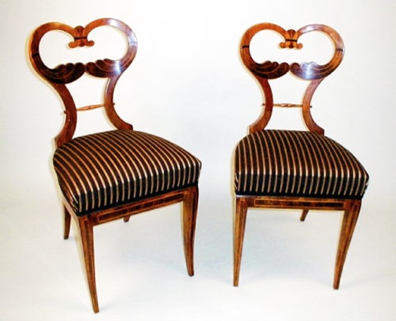 A pair of Biedermeier side chairs