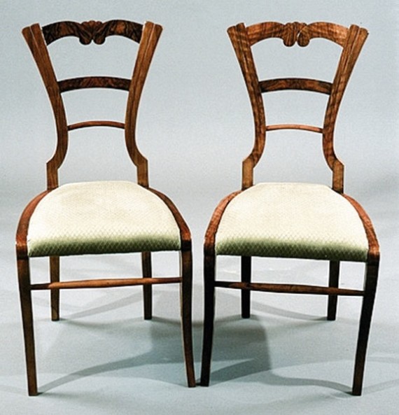 Pair of Biedermeier side chairs